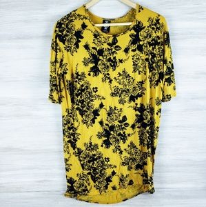 Agnes & Dora Floral Black and Yellow Top Made in USA